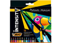 Kleurstift Bic Intensity Premium assorti etui à 12 stuks