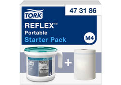 Startpakket Tork Reflex™ M4 draagbare dispenser wit/turquoise 473186