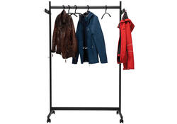 Garderoberek MAUL Samba mobiel 115X172X51cm 40kg, 10 haken zwart RAL9004