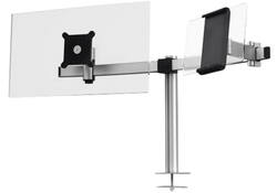 Monitorarm Durable met bladdoorvoer voor 1 scherm en 1 tablet