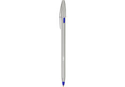 Balpen Bic Cristal Re-new medium blauw blister à 1 balpen + 2 vullingen