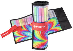 Viltstift STABILO Pen 68/25 Arty roletui medium assorti set à 25 stuks