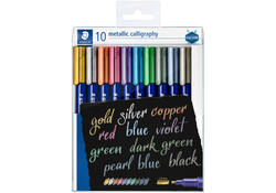 Kalligrafiepen Staedtler metallic etui à 10 kleuren