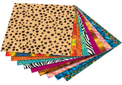 Vouwblaadjes Folia 80gr 15x15cm 50 vel 2-zijdig 10 wildlife designs
