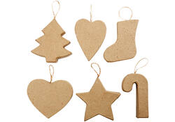 Kersthangers Creativ Company 6 stuks, 6 designs 7-8 cm
