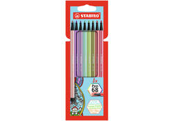 Viltstift STABILO Pen 68/8 medium assorti etui à 8 stuks