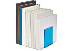 Boekensteun MAUL 10x10x13cm acryl set 2 neon blauw transparant