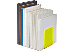 Boekensteun MAUL 10x10x13cm acryl set 2 neon geel transparant