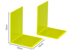 Boekensteun MAUL 10x10x13cm acryl set 2 neon geel transparant