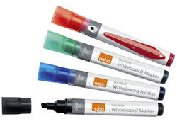 Viltstift Nobo whiteboard Liquid ink schuin assorti 4mm 4st