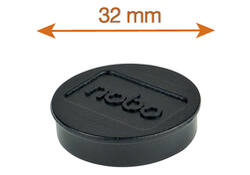 Magneet Nobo 32mm 800gr zwart 10stuks