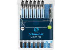 Rollerpen Schneider Slider Basic extra breed zwart met 1 balpen Rave gratis