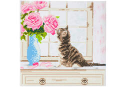 Diamondpainting Crystal Art Kit Kat 30x30cm