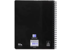 Collegeblok Oxford School A5+ lijn 17-gaats 160 pagina's 80gr zwart