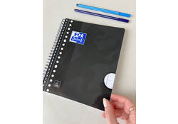 Collegeblok Oxford School A5+ lijn 17-gaats 160 pagina's 80gr zwart