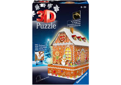 3D puzzel Ravensburger Kerst Gingerbread House Night Edition 216 stukjes