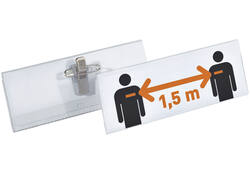 Badge Durable XL met combiklem 40x105mm set à 14stuks