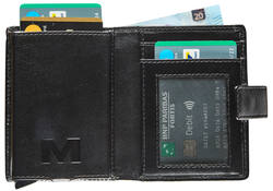 Kaarthouder Maverick All Black super compact RFID leer zwart