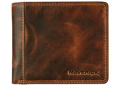 Portemonee Maverick The Original met kleingeldvak RFID leer bruin