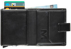 Kaarthouder Maverick All Black compact RFID leer zwart