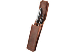 Pennenetui Maverick The Original 2delig leer bruin