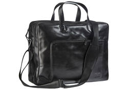 Businesstas Maverick All Black met laptopvak 15,6" leer zwart