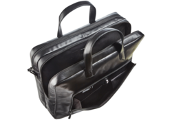 Businesstas Maverick All Black met laptopvak 15,6" leer zwart