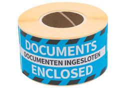 Waarschuwingsetiket Rillprint documents enclosed 46x125mm blauw