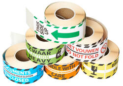 Waarschuwingsetiket Rillprint documents enclosed 46x125mm blauw