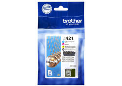 Inktcartridge Brother LC-421 zwart + 3 kleuren