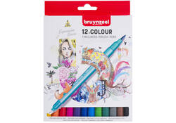 Fineliner Brush pen Bruynzeel Creatives set 12 kleuren