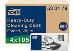 Reinigingsdoek Tork Heavy-Duty W4 multifunctioneel nonwoven 150 vel wit 530179