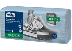 Reinigingsdoek Tork Heavy-Duty W4 gevouwen absorberend 105 vel blauw 530279