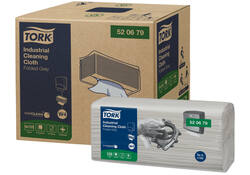 Reinigingsdoek Tork Industrial W4 gevouwen flexibel en zacht 120 vel grijs 520679