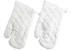 Ovenhandschoen Creativ Company 18x28cm 2 stuks wit