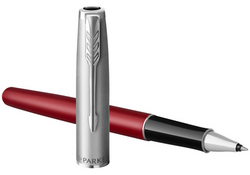 Rollerpen Parker Sonnet Sand Blasted Metal & Red Lacquer F