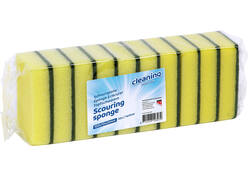Schuurspons Cleaninq geel/groen 100x70x25mm 10 stuks
