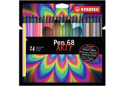 Viltstift STABILO Pen 68/24 Arty medium assorti etui à 24 stuks