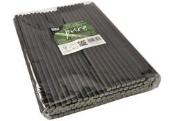 Drinkrietje Papstar 250mm papier zwart 100 stuks