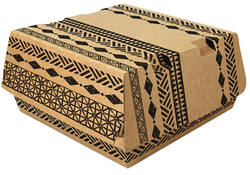 Hamburgerdoos Maori 115x110x70mm karton bruin 320stuks