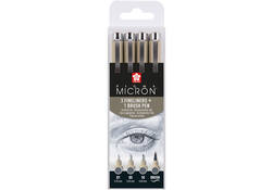 Fineliner Sakura Pigma Micron koelgrijs set 4 maten