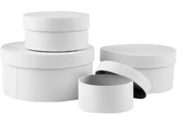 Doos Creativ Company rond 4 stuks Ø 8, 10, 12, 14cm, hoogte 4, 5, 6, 7cm wit