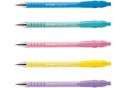Balpen Paper Mate Flexgrip drukknop pastel schrijfkleur zwart