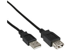 Kabel inLine verlengkabel USB-A 2.0 M/V 1,8 meter zwart