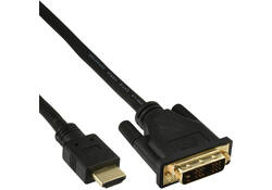 Kabel inLine HDMI DVI 18+1 pin M/M 2 meter zwart