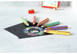 Kleurpotloden STABILO 880 woody inclusief puntenslijper pastel assorti etui à 6 stuks