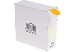Etiket Rillprint 25mm 500st op rol fluor oranje
