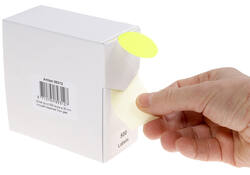 Etiket Rillprint 35mm 500st op rol fluor geel