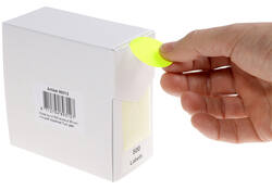Etiket Rillprint 35mm 500st op rol fluor geel