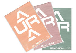 Schrijfblok Aurora A4 lijn 100 vel 70gr assorti